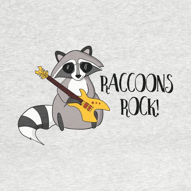 Raccoons Rock! Cute Funny Trash Panda by Dreamy Panda Designs